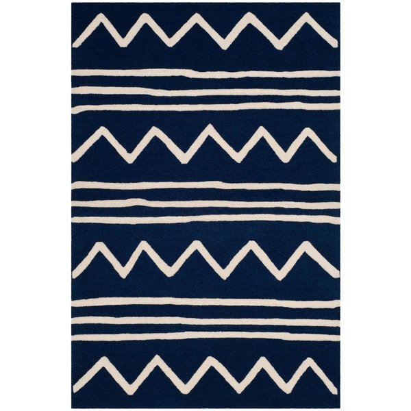Safavieh Kids Hand Tufted Rectangle Rug, Navy and Ivory - 4 x 6 ft. SFK907N-4